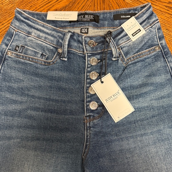 JUDY BLUE NWT 0 (2 good) COLUMN button fly hightwaist wide leg Denim Jeans - Picture 5 of 10